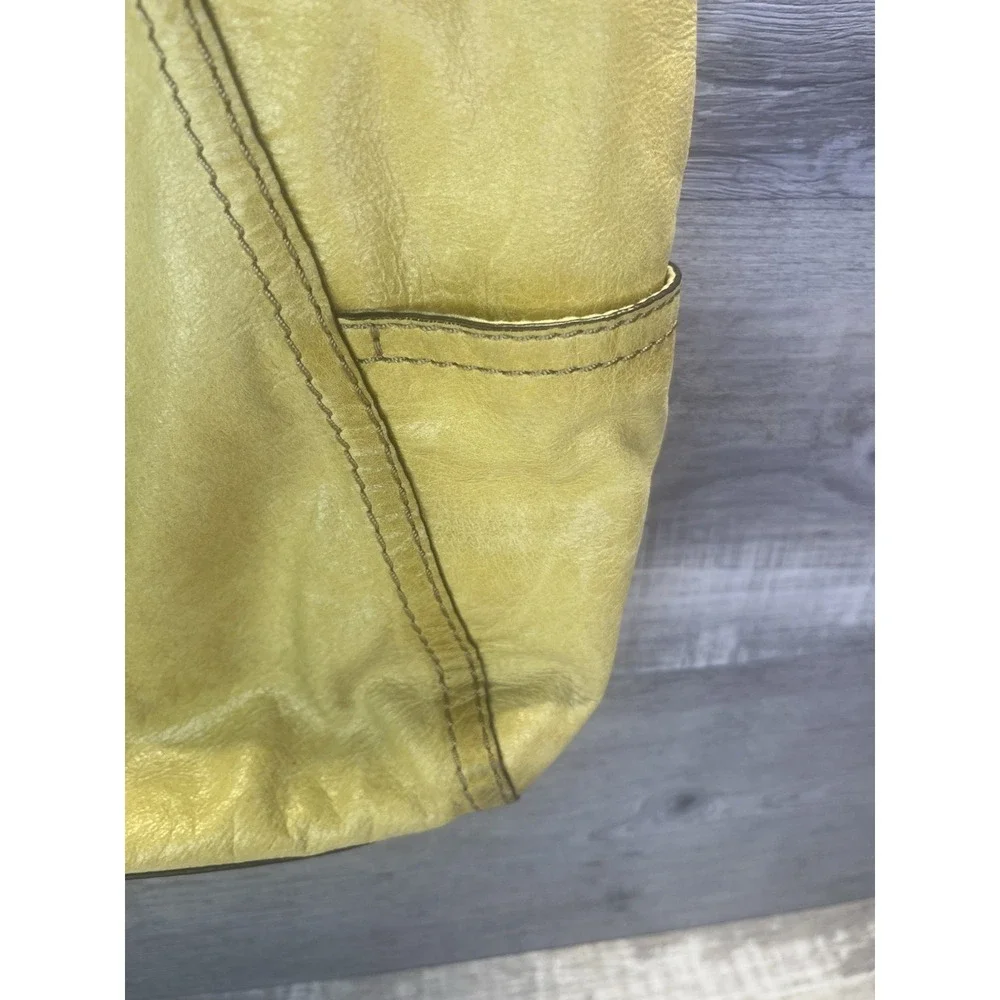 Fossil Hathaway Tote Bag Medium Yellow Leather Shoulder Handbag Purse